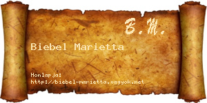 Biebel Marietta névjegykártya